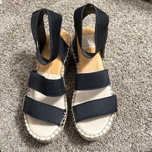Size 6.5 Black Dolce Vita Lury Espadrille Wedge Sandal